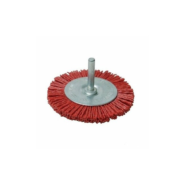 Brosse circulaire nylon sur tige grain 80