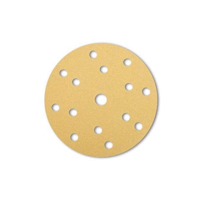 Disque abrasif jaune velcro 150 mm 6, 8, 15 trous ponceuse excentrique