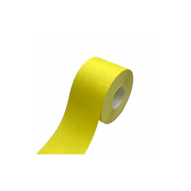 Rouleau abrasif jaune pour poncer le plâtre, mastic, peinture 115 x 25 m et  115 x 5 m