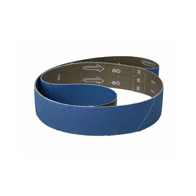 Bande abrasive zirconium 50x1500 mm pour bois, m&eacute;taux et inox