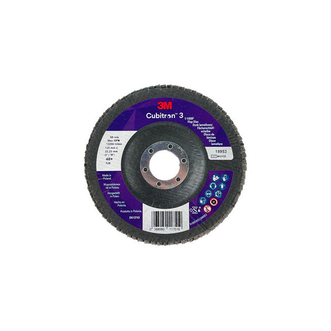 Disque &agrave; lamelles 3M Cubitron� 3 � S&eacute;rie 1169F � &Oslash;125 mm
