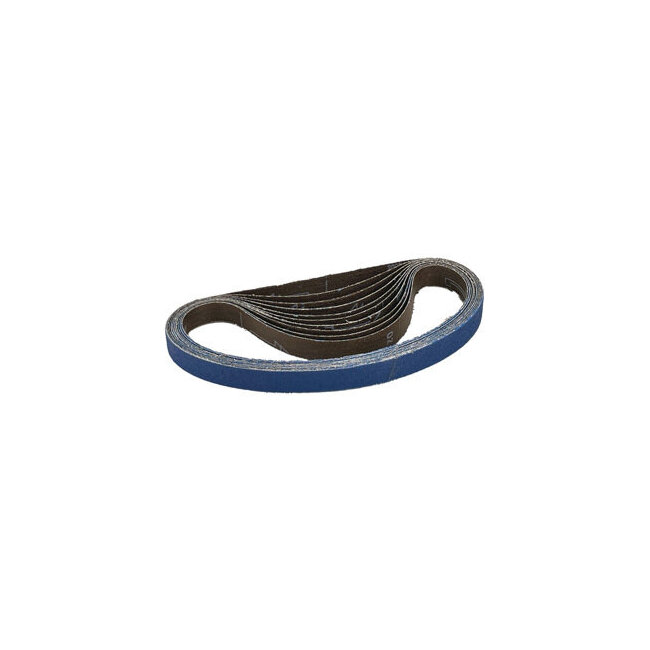 Bande abrasive zirconium 15x550 mm pour bois durs, m&eacute;taux inox