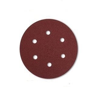 Disque abrasif corindon velcro D 150 mm 6 trous bois et métaux