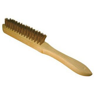 brosse laiton manche bois