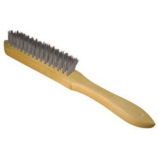 brosse acier manche bois