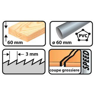 Lame de scie sauteuse 75 mm pour les découpe fine bois durs et tendres