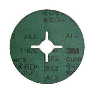 Disque fibre 3M Cubitron™ II 1187C Ø125 mm pour meulage polyvalent des métaux Disque support fibre 3M Cubitron 3 1187C