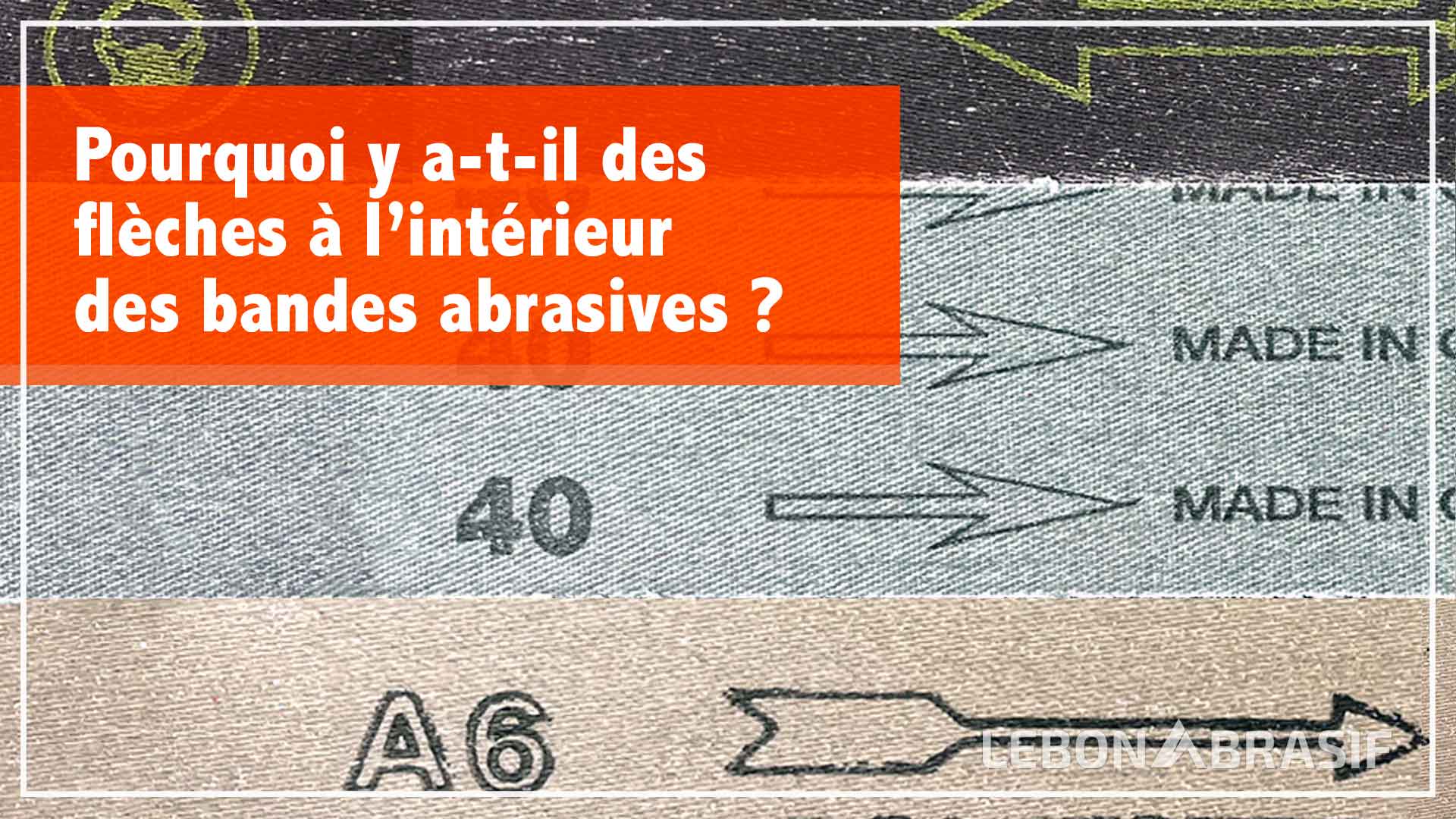 Flèche sur bande abrasive